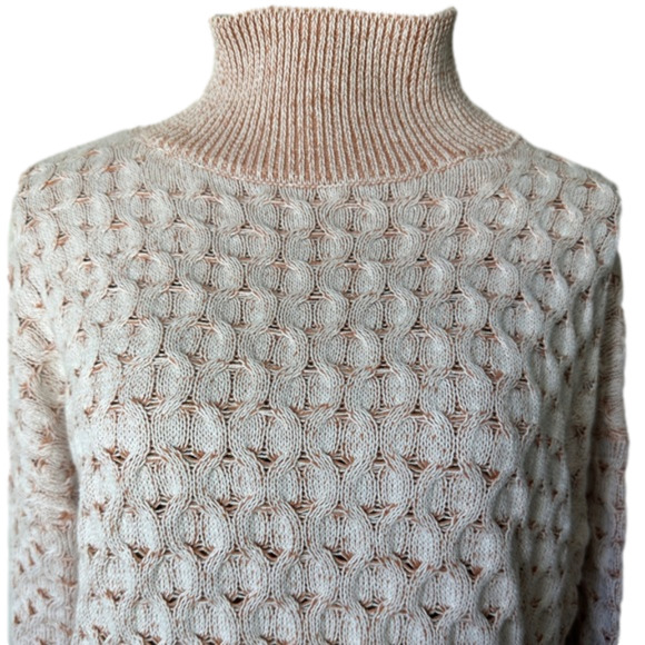 NWT Knox Rose Orange/Cream Knit Sweater size Medium‎ - Picture 2 of 5